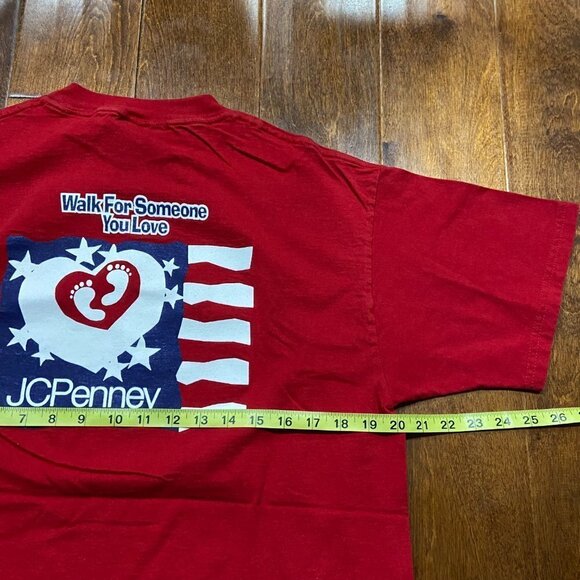 Vintage Walk America 1998 JCPenney Red White Blue T-Shirt Size Large - Picture 7 of 8